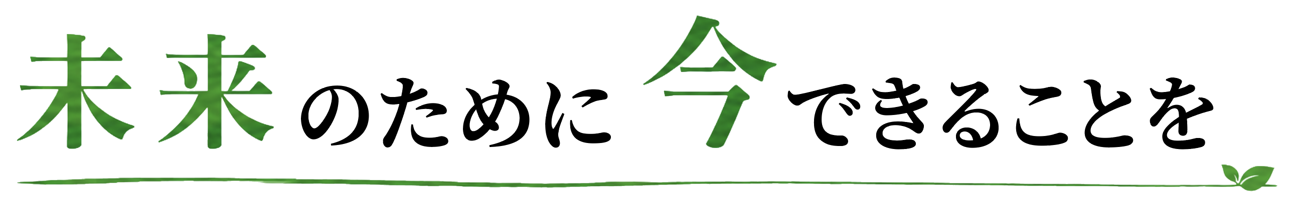 未来のために今できることを。